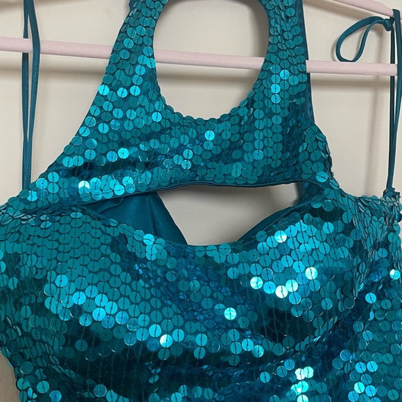 Blue sequin evening disco dress - Picture 11 of 11